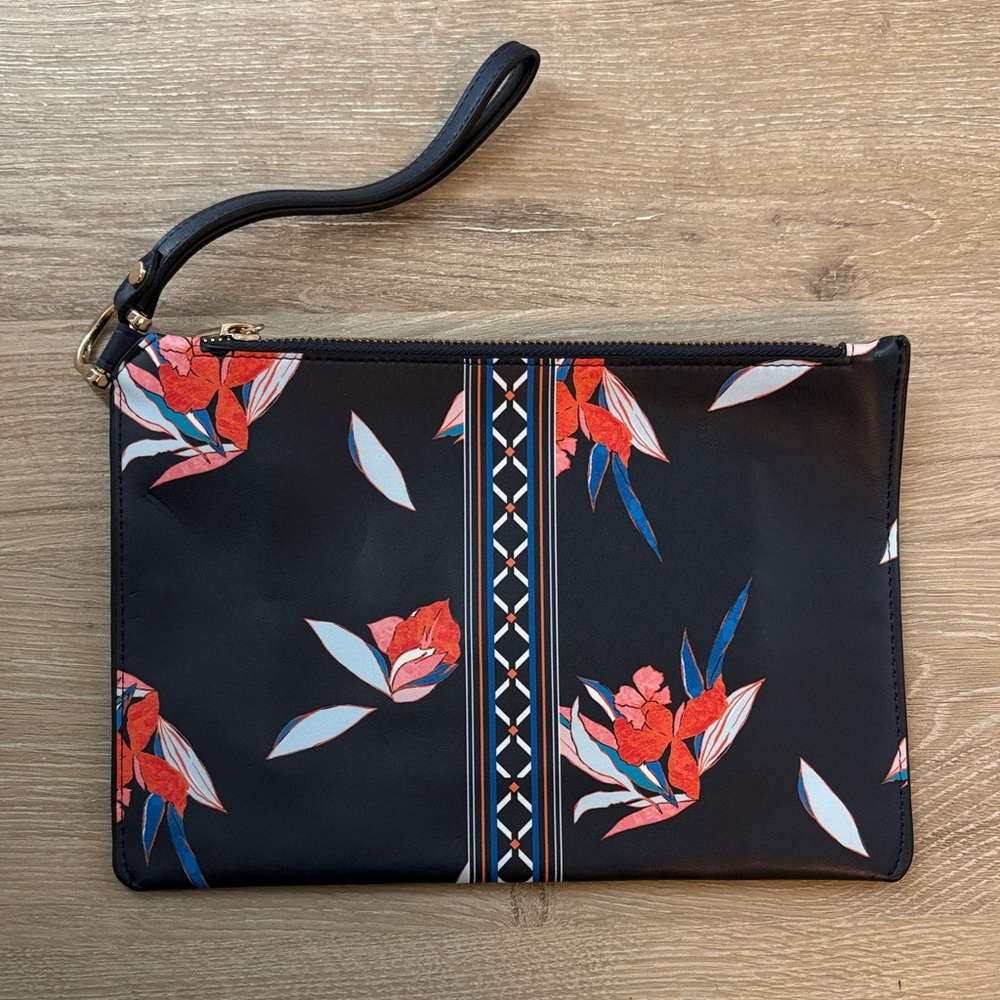 Floral Black Clutch